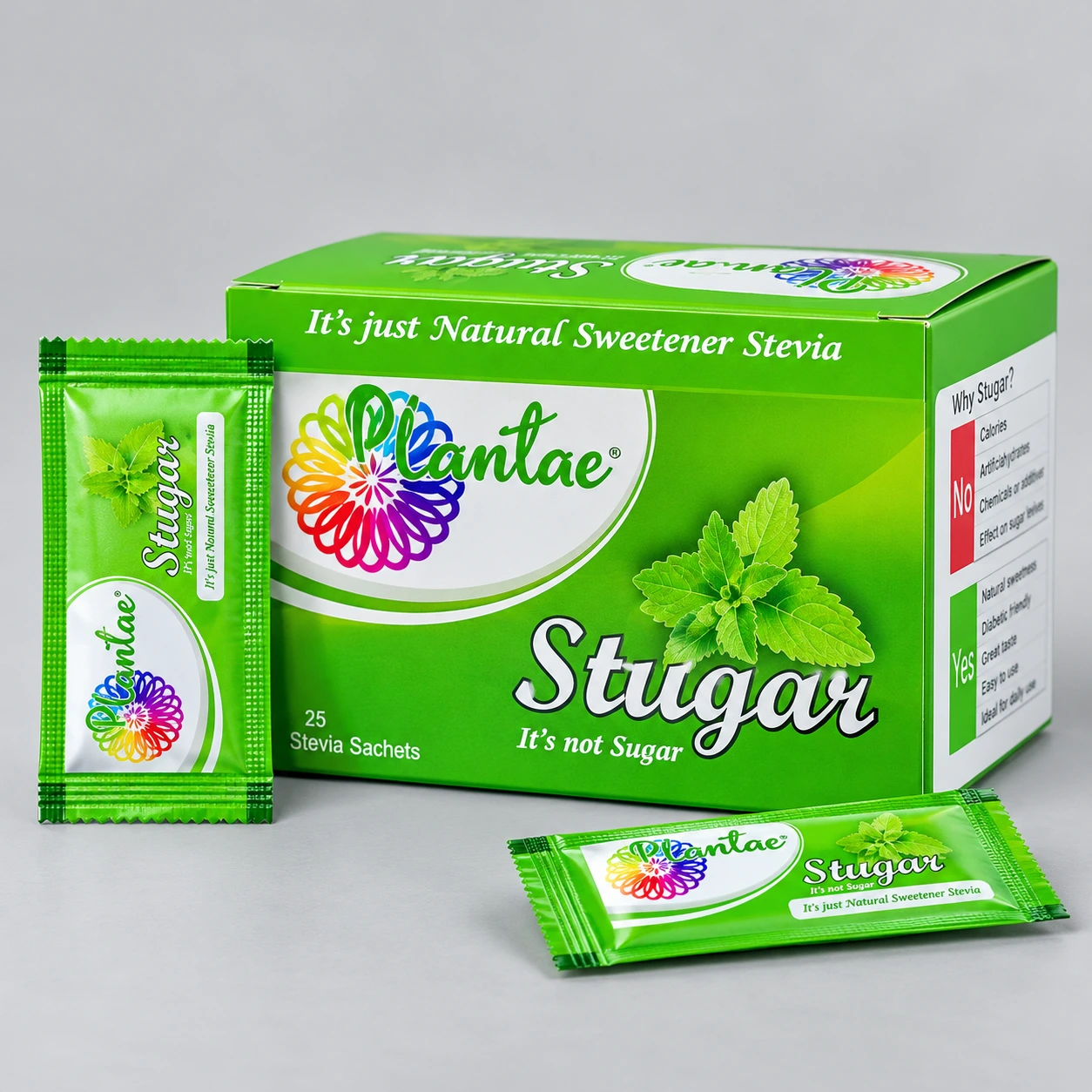 Stugar Sugar Free Stevia Sachets Sweetener by Plantae