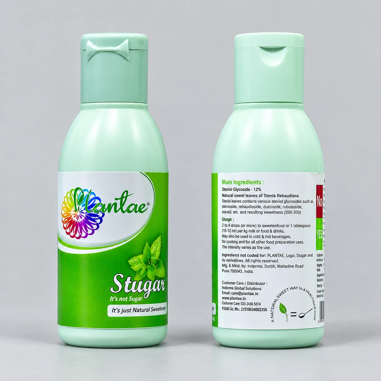 Stugar Sugar Free Stevia Liquid Sweetener Bottles by Plantae